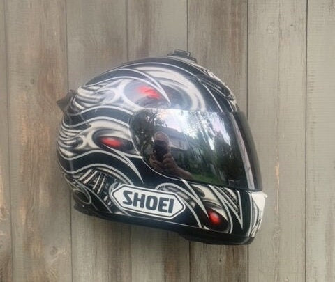 Floating Helmet Stand for Motorcycle and Snowmobile Racer Enthusiasts