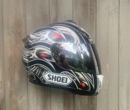 Floating Helmet Stand for Motorcycle and Snowmobile Racer Enthusiasts